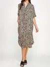Ellison The Button Up Print Dress In Black In Multi