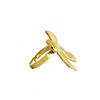 Ellison+young Women's Cabled Bow Ring In Gold