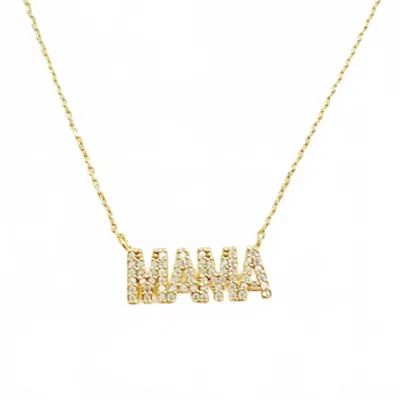 Ellison+young Women's Crystal Mama Pendant Necklace In Gold