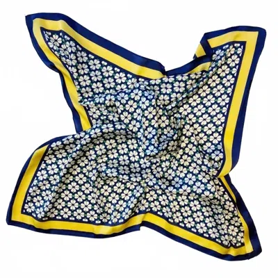 Ellison+young Women's Four Petal Clover Square Scarf In Yellow In Purple