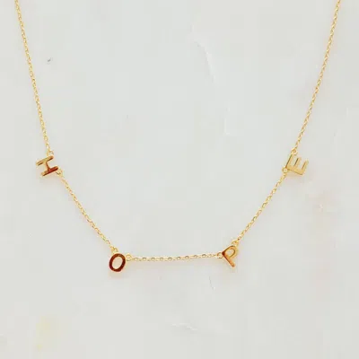Ellison+young Women's Hope Dainty Minimalist Word Necklace In Gold In Burgundy