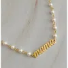 Ellison+young Women's Mama Pearl Charm Necklace In Pearl/gold