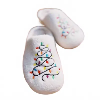 Ellison+young Women's Precious Lit Coziest Slippers In White And Multi Coor