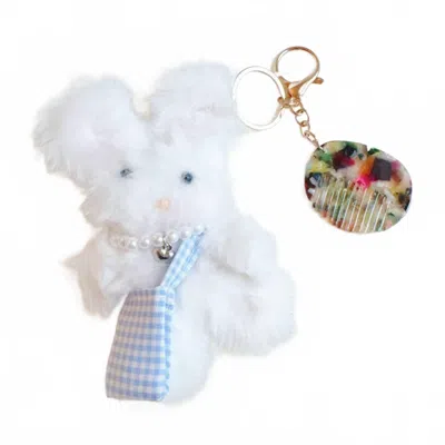 Ellison+young Women's Rabbit Bag Charm And Keychain In White Bunny In Multi