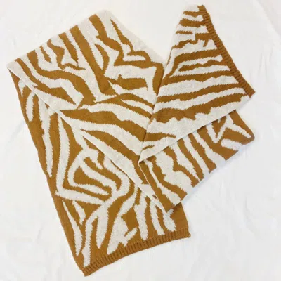 Ellison+young Women's Zebra Cozy Knit Reversible Scarf In Brown Animal Print