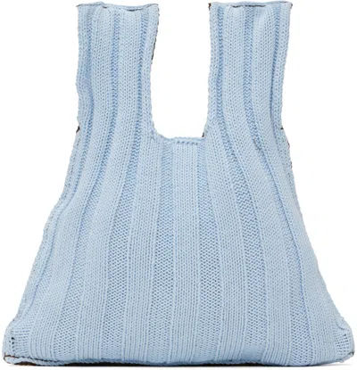 Elliss Blue & Brown Droplet Bag In Sky/chocolate