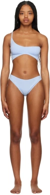 Elliss Blue Asymmetric Underwear Set In Sky
