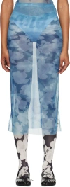 Elliss Blue Graphic Maxi Skirt In Print Multi