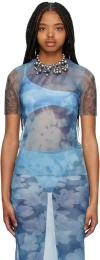Elliss Blue Graphic T-shirt In Print Multi