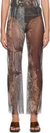 Elliss Brown Rock Pool Trousers In Print Multi