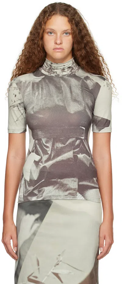 Elliss Gray Belted T-shirt In Print Multi
