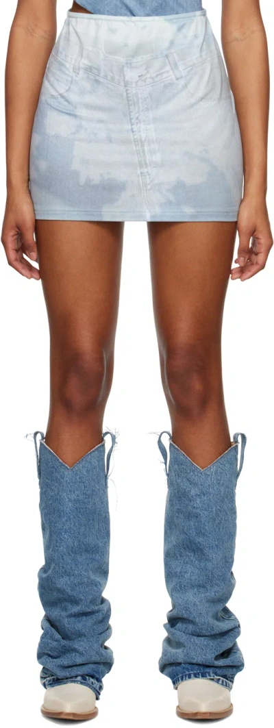 Elliss Ssense Exclusive Blue Miniskirt In Print Multi