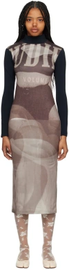 Elliss Ssense Exclusive Brown Maxi Dress In Print Multi