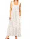 Elloh Tie Back Maxi Dress In Cream In Multi
