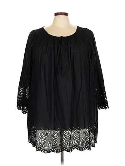 Pre-owned Ellos 3/4 Sleeve Blouse In Black