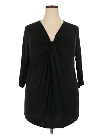 Pre-owned Ellos 3/4 Sleeve Blouse In Black