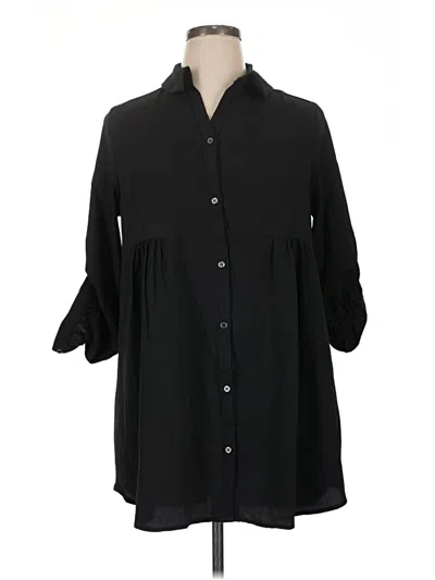 Pre-owned Ellos 3/4 Sleeve Blouse In Black