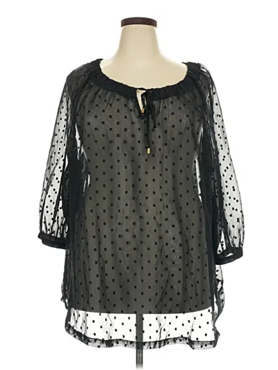 Pre-owned Ellos 3/4 Sleeve Blouse In Black
