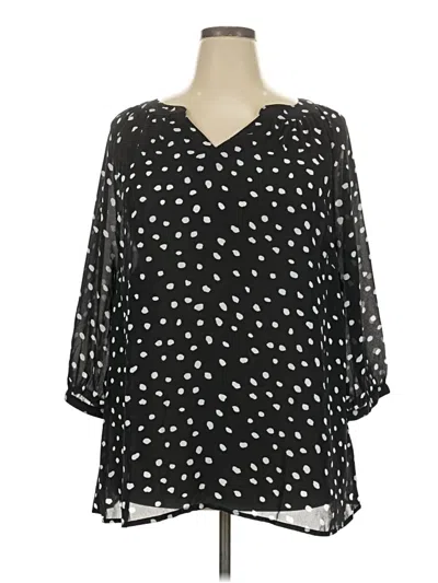 Pre-owned Ellos 3/4 Sleeve Blouse In Black