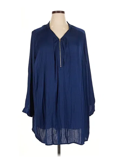 Pre-owned Ellos 3/4 Sleeve Blouse In Blue
