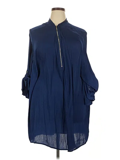 Pre-owned Ellos 3/4 Sleeve Blouse In Blue