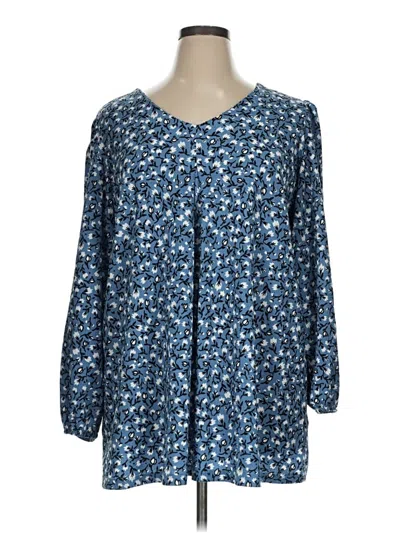 Pre-owned Ellos 3/4 Sleeve Blouse In Blue