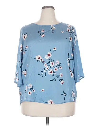 Pre-owned Ellos 3/4 Sleeve Blouse In Blue