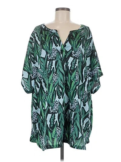 Pre-owned Ellos 3/4 Sleeve Blouse In Green