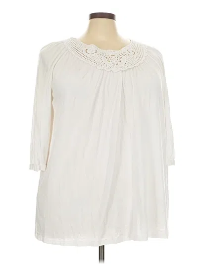 Pre-owned Ellos 3/4 Sleeve Blouse In Ivory