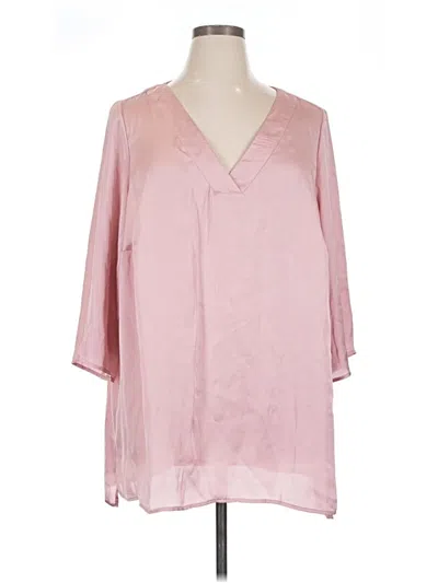 Pre-owned Ellos 3/4 Sleeve Blouse In Pink