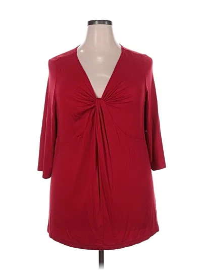 Pre-owned Ellos 3/4 Sleeve Blouse In Red