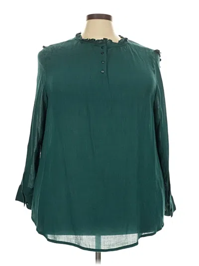 Pre-owned Ellos 3/4 Sleeve Blouse In Teal