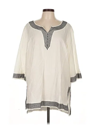 Pre-owned Ellos 3/4 Sleeve Blouse In White