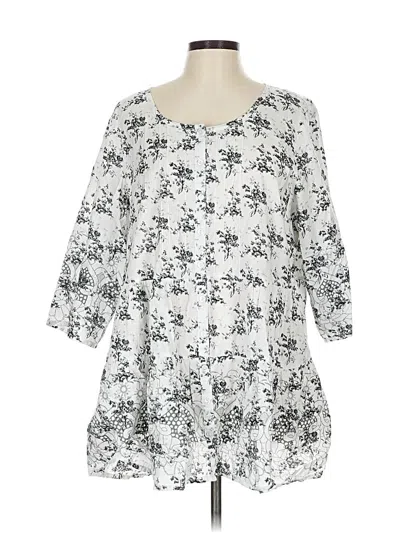 Pre-owned Ellos 3/4 Sleeve Blouse In White