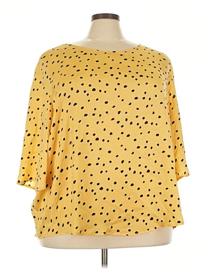 Pre-owned Ellos 3/4 Sleeve Blouse In Yellow
