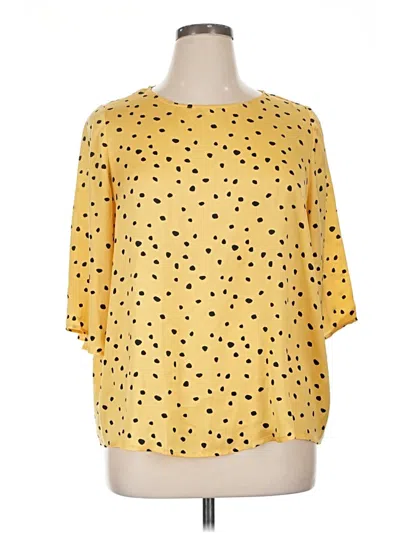 Pre-owned Ellos 3/4 Sleeve Blouse In Yellow