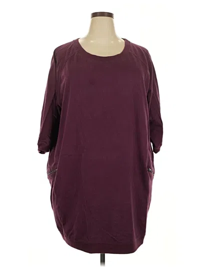 Pre-owned Ellos 3/4 Sleeve Top Burgundy Boatneck Tops