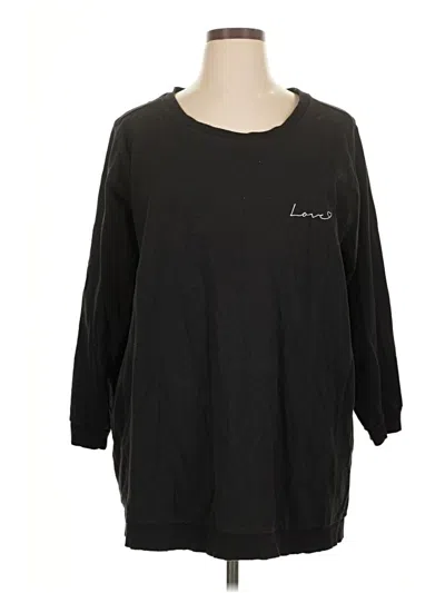 Pre-owned Ellos 3/4 Sleeve T-shirt In Black
