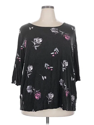 Pre-owned Ellos 3/4 Sleeve T-shirt In Black