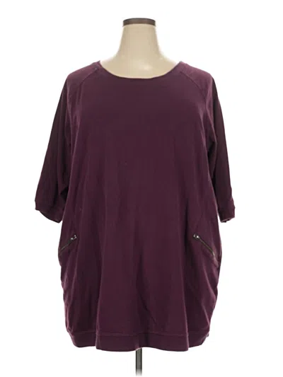 Pre-owned Ellos 3/4 Sleeve T-shirt In Burgundy