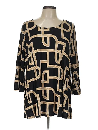 Pre-owned Ellos 3/4 Sleeve T-shirt In Gold