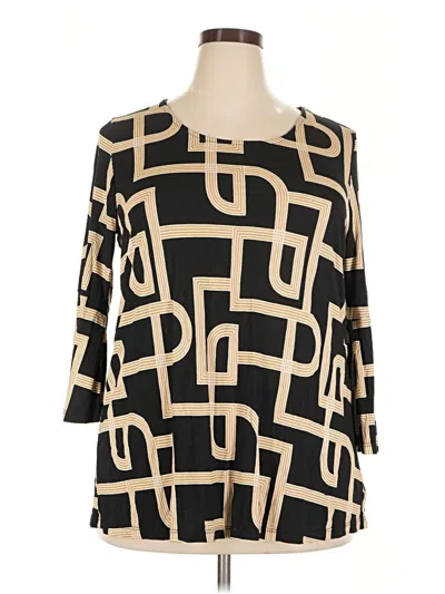 Pre-owned Ellos 3/4 Sleeve T-shirt In Gold