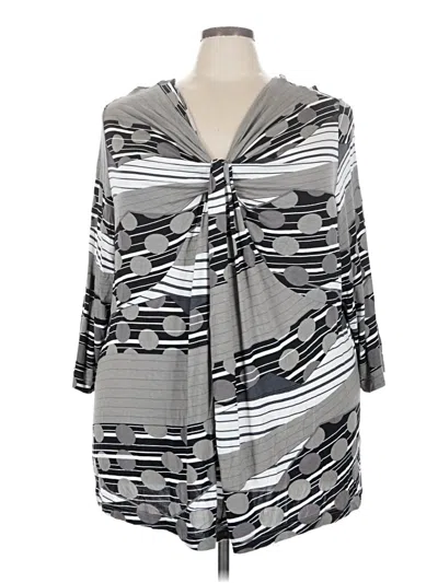 Pre-owned Ellos 3/4 Sleeve T-shirt In Gray