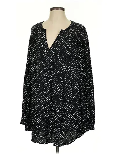 Pre-owned Ellos Long Sleeve Blouse In Black