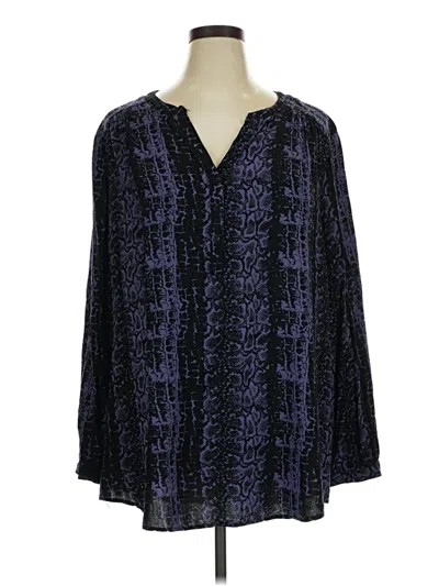Pre-owned Ellos Long Sleeve Blouse In Blue