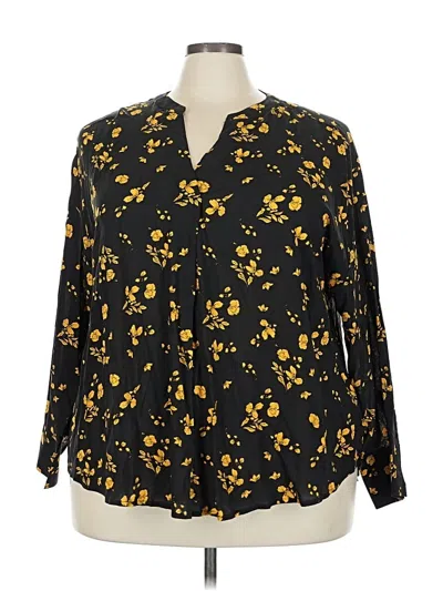 Pre-owned Ellos Long Sleeve Blouse In Gold