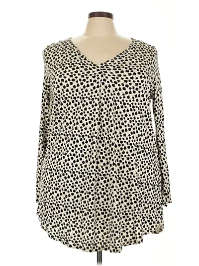 Pre-owned Ellos Long Sleeve Blouse In White