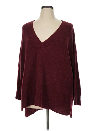 Pre-owned Ellos Pullover Sweater In Burgundy