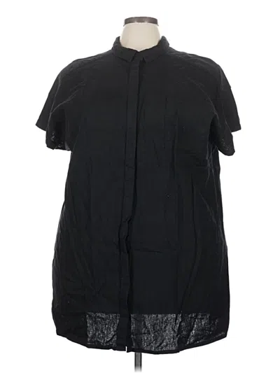 Pre-owned Ellos Short Sleeve Blouse In Black