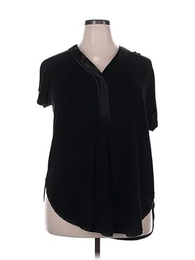 Pre-owned Ellos Short Sleeve Blouse In Black